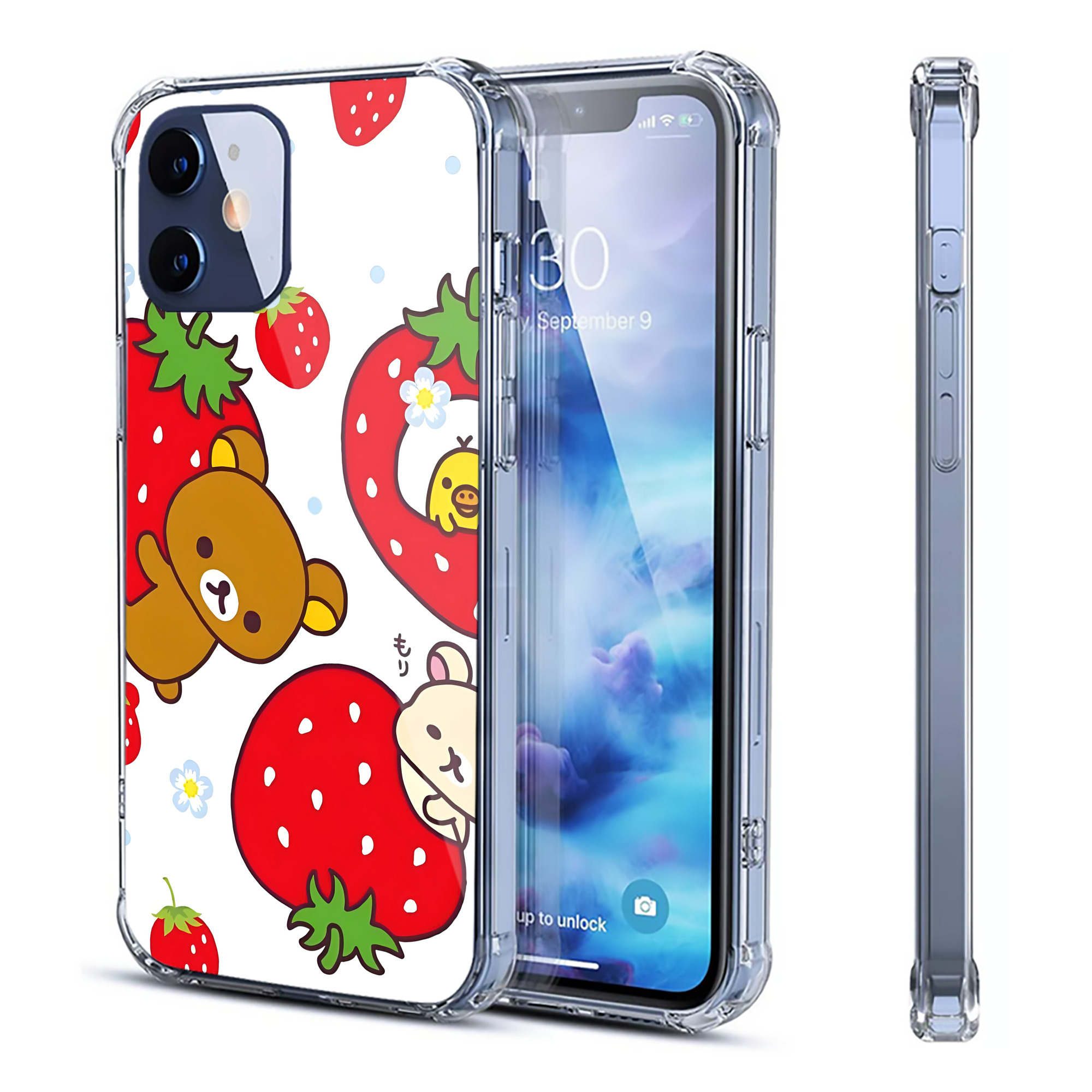 （画像用） リラックマ リラックマ キイロイトリ Rilakkuma Korilakkuma Kiiroitori 【iPhone 12シリーズ対応】透明スマホケース（クリアソフトケース）